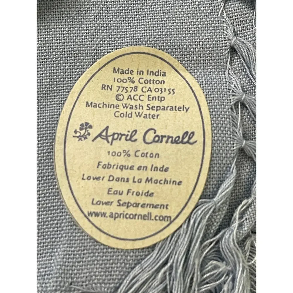 NEW April Cornell Light Blue Napkins set 6 Dinner Cotton Cloth Textile Country